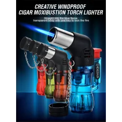 Mini butan lighter - jet flamme - vindtett - med hette