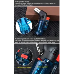 Mini butan lighter - jet flamme - vindtett - med hette