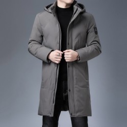 Long winter hooded jacket - zipper - buttonsJackets
