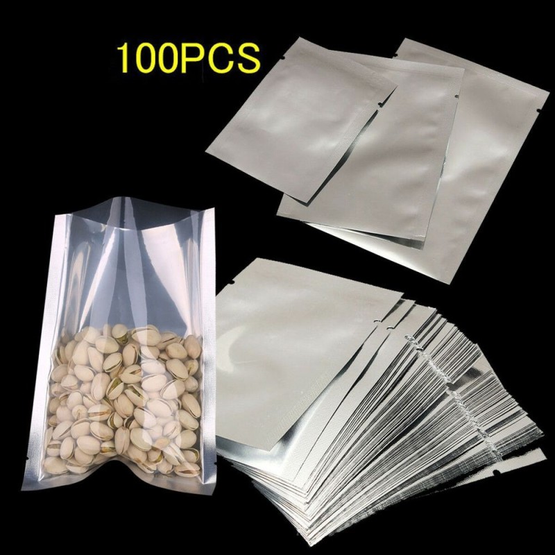 Aluminum silver seal food bags - vacuum - 100 piecesKitchen