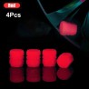 Universal tire air valves - fluorescent - 4 piecesValve caps