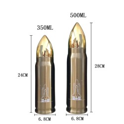 Insulated vacuum flask - drinking bottle - rocket / space shuttle - stainless steelThermos bottles