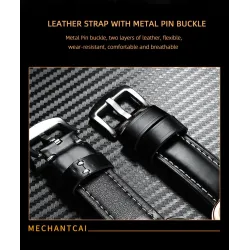 CHENXI - tourbillon mechanical watch - luminous - waterproof - leather strapWatches