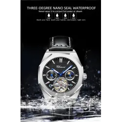 CHENXI - tourbillon mechanical watch - luminous - waterproof - leather strapWatches