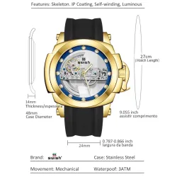 SWISH - luxurious automatic watch - tourbillon - skeleton design - luminousWatches