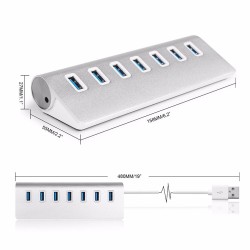 Aluminiumsdeler - USB 3.0 - 7 porter USB - HUB