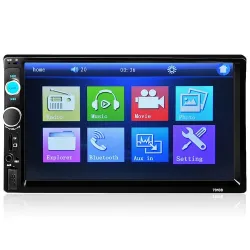 Bluetooth bilradio - DIN 2 - 7'' tommers LCD berøringsskjerm - MP3-MP5 spiller - USB - MirrorLink
