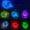Baseballhette - fiberoptisk - 7 farger LED - USB - svart