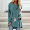 Long sleeve t-shirt - long pullover - two cats / fish printBlouses & shirts