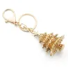 Enamel Christmas tree - crystals - red star - keychainKeyrings