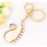 Beige crystal swan - keychainKeyrings