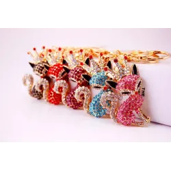 Crystal fox with crown - keychainKeyrings