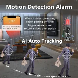 WiFi security camera - two-way audio - 1080P - 4MP - PTZ Wifi - IP - black robotSecurity cameras