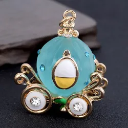 Crystal pumpkin carriage - keychainKeyrings