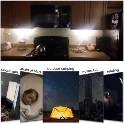 USB stripelys - mini LED lampe - nødlys - 8 stk