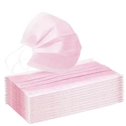 Beskyttende munn / ansiktsmaske - engangs - antibakteriell - rosa