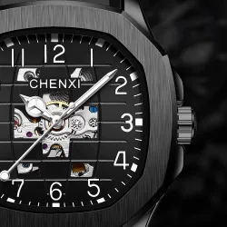 CHENXI - automatic mechanical Quartz watch - waterproof - skeleton design - gold / whiteWatches