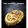 CHENXI - automatic square watch - hollow-carved design - leather strap - blackWatches