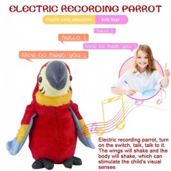 Plush talking parrot - repeats what you say - waves its wings - plush toyCuddly toys