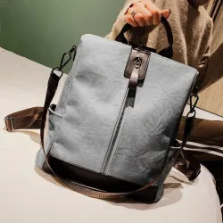Vintage leather backpack - shoulder bag - large capacityBackpacks