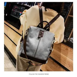 Vintage leather backpack - shoulder bag - large capacityBackpacks