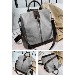 Vintage leather backpack - shoulder bag - large capacityBackpacks