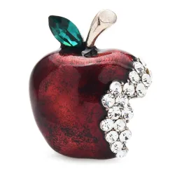 Eplebrosje - med rhinestones
