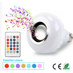 Smart RGB / LED-pære - dimbar - med Bluetooth-høyttaler - fjernkontroll - E27 - 12W
