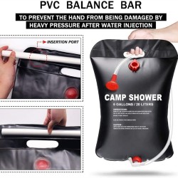 Camp dusjpose - solenergi oppvarmet - PVC - 20L