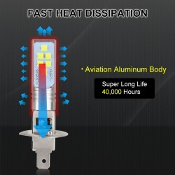 Car LED bulb - super bright - 12 3535 SMD - 12V 24V 6000K - H1 - H3 - 2 piecesH1