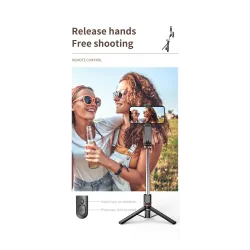 L15 - selfie stick - foldable mini tripod - with fill light - Bluetooth - remote shutterSelfie sticks