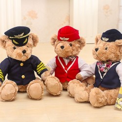 Pilot / captain teddy bear - flight attendant - plush toyCuddly toys