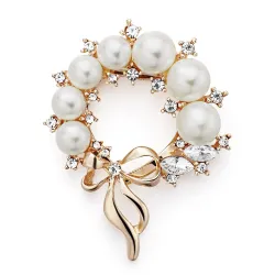 Krystallblomst med rhinestones - elegant brosje
