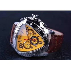 JARAGAR - luxury automatic watch - leather strap - triangle shapeWatches