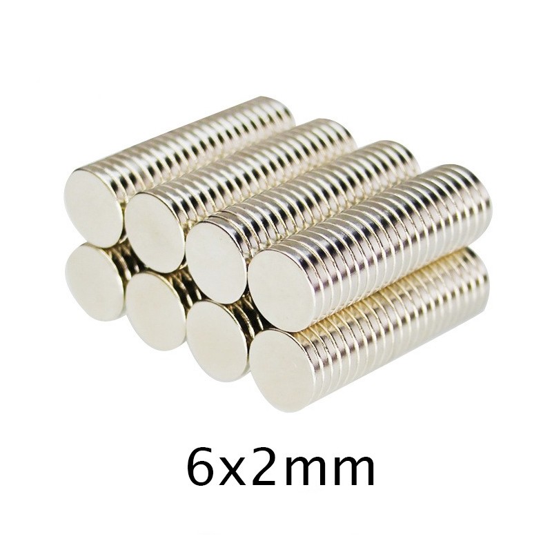 N35 - neodymium magnet - strong disc - 6mm * 2mm - 50 piecesN35
