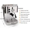 Gustino 19 Bar - semi automatic coffee maker - milk foamer - stainless steelKitchen