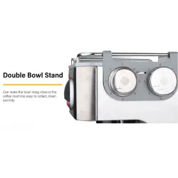 Gustino 19 Bar - semi automatic coffee maker - milk foamer - stainless steelKitchen