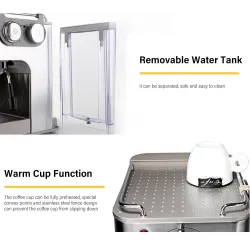 Gustino 19 Bar - semi automatic coffee maker - milk foamer - stainless steelKitchen