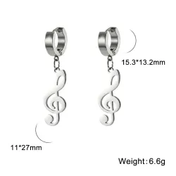 Long earrings with musical notesEarrings
