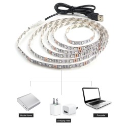 LED USB stripelys - TV-bakgrunnsbelysning - SMD 3528 - 5V - 50cm - 1m - 2m - 3m - 4m - 5m