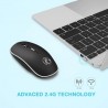 Wireless optical mouse - with USB receiver - ergonomic - silent - 2.4Ghz - 1600 DPIMouses