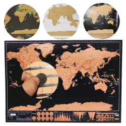 Black scratch map - world travel map - wall stickerWall stickers