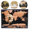 Black scratch map - world travel map - wall stickerWall stickers