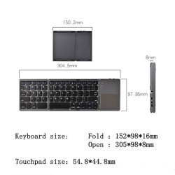 Foldable Bluetooth keyboard - with touchpad - ultra thinKeyboards