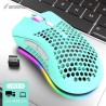BM600 - trådløs RGB gaming mus - honeycomb design - oppladbar - USB - 2.4G