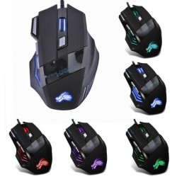 Kablet gaming optisk mus - LED - 5500DPI
