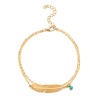 Vintage anklet - with leaf / turquoise beadAnklets
