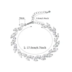 Crystal leaves silver braceletBracelets