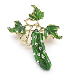 Green crystal cucumber - broochBrooches