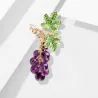 Glass lilla druer - krystall brosje